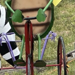 Frog on Bike Yard Sculpture