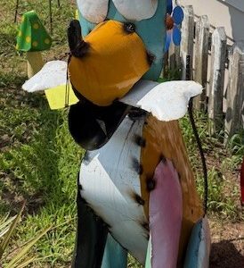 Colorful Dog Sculpture Yard Art